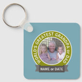 ワールドズベストパパグランドパカスタム写真テンプレート キーホルダー (正面)