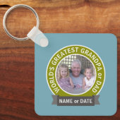 ワールドズベストパパグランドパカスタム写真テンプレート キーホルダー (正面)