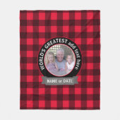 ワールドズベストパパグランドパカスタム写真テンプレート フリースブランケット (正面)