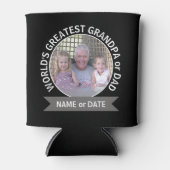 ワールドズベストパパグランドパカスタム写真テンプレート 缶クーラー (正面)