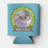 ワールドズベストパパグランドパカスタム写真テンプレート 缶クーラー (正面)