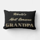 ワールドズモスト素晴らしグランパゴールデンタイポグラフィ ランバークッション (正面)