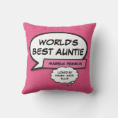 ワールドズ最高のアウンティおもしろいガーリー漫画ピンクールク クッション (裏面)