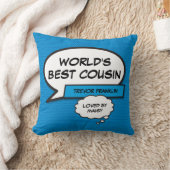 ワールドズ最高のイシズおもしろいモダン漫画クールブルー クッション (ブランケット)