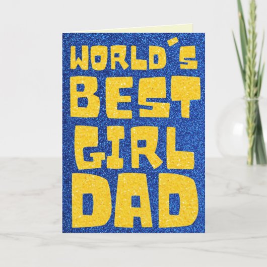 ワールドズ最高のガールパパ父の日グリッターカード カード (正面)