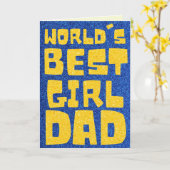 ワールドズ最高のガールパパ父の日グリッターカード カード (黄色い花)