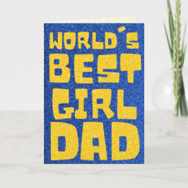 ワールドズ最高のガールパパ父の日グリッターカード カード