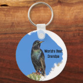 ワールドズ最高のグランパスターリングとサボテン南西 キーホルダー (正面)