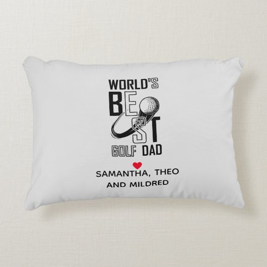ワールドズ最高のゴルフパパおもしろいと思いやりのある贈り物 アクセントクッション (正面)