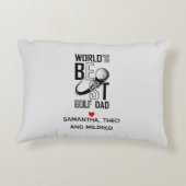 ワールドズ最高のゴルフパパおもしろいと思いやりのある贈り物 アクセントクッション (裏面)