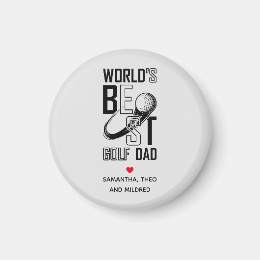 ワールドズ最高のゴルフパパ |白いパパ マグネット (正面)
