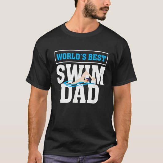 ワールドズ最高のスイムパパ泳ぐ人父 Tシャツ (正面)