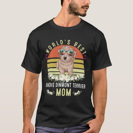 ワールドズ最高のダンディディンモントテリア母ママ犬ママF Tシャツ (正面)