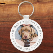 ワールドズ最高のドッグパパエレガントシンプルカスタム写真 キーホルダー (正面)