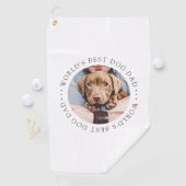 ワールドズ最高のドッグパパエレガントシンプルカスタム写真 ゴルフタオル (インサイチュ)