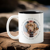 ワールドズ最高のドッグパパエレガントシンプルカスタム写真 ツートーンマグカップ