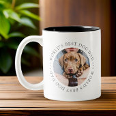 ワールドズ最高のドッグパパエレガントシンプルカスタム写真 ツートーンマグカップ