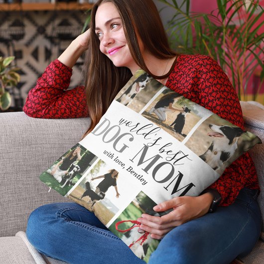 ワールドズ最高のドッグママ写真 クッション