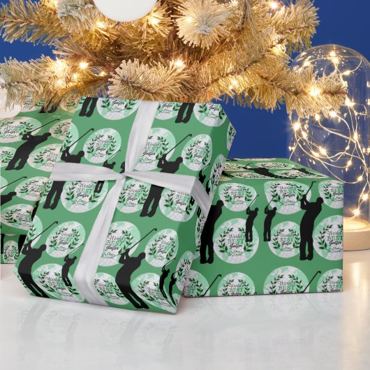 ワールドズ最高のパパゴルファー – 我々のパパ ラッピングペーパー (クリスマス)