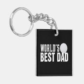 ワールドズ最高のパパタイポグラフィゴルフ |キーチェーン キーホルダー (正面左)