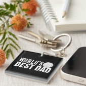 ワールドズ最高のパパタイポグラフィゴルフ |キーチェーン キーホルダー (正面右)
