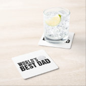 ワールドズ最高のパパタイポグラフィゴルフ |コースター スクエアペーパーコースター (インサイチュ)