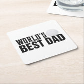 ワールドズ最高のパパタイポグラフィゴルフ |コースター スクエアペーパーコースター (アングル)