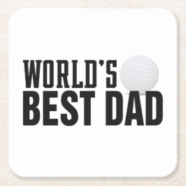ワールドズ最高のパパタイポグラフィゴルフ |コースター スクエアペーパーコースター