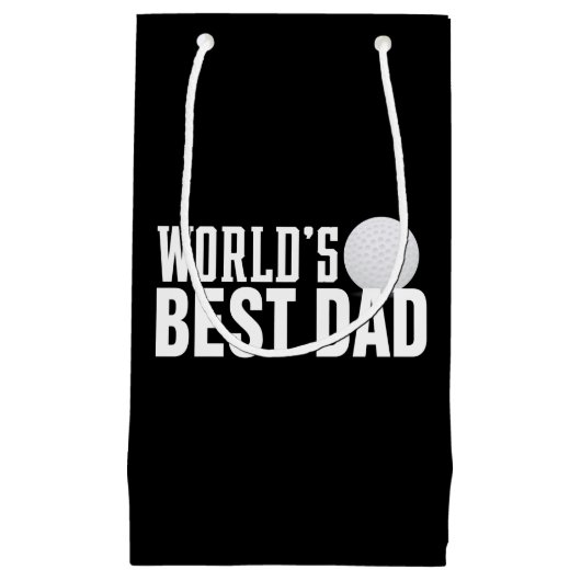 ワールドズ最高のパパタイポグラフィゴルフ |抱き枕 スモールペーパーバッグ (正面)