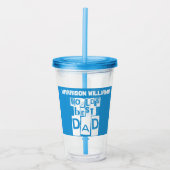 ワールドズ最高のパパモダンブルーとホワイトタイポグラフィ アクリルタンブラー (正面)
