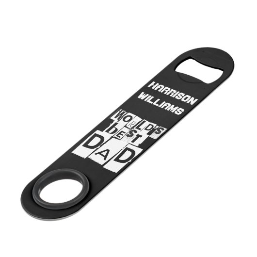 ワールドズ最高のパパモダン白黒タイポグラフィ スピード栓抜き (裏面アングル)