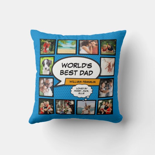 ワールドズ最高のパパ·ダディ·ファザー·クールおもしろい写真 クッション (裏面)