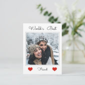 ワールドズ最高のフレンドのシンプル文字テンプレート ポストカード (スタンド正面)