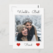 ワールドズ最高のフレンドのシンプル文字テンプレート ポストカード (正面/裏面)