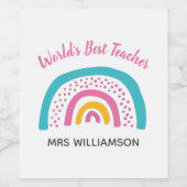 ワールドズ最高の先生ブリーレインボー ワインラベル (シングルラベル)