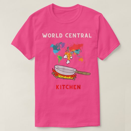 ワールドセントラルキッチンおもしろい料理恋人 Tシャツ (デザイン正面)