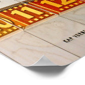 ワールドタイムクロック、アレクサンドルプラッツ、ベルリン、パーツB&W ポスター (角)