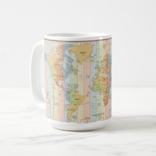 ワールドタイムゾーンの地図 コーヒーマグカップ