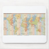 ワールドタイムゾーンの地図 マウスパッド (正面)