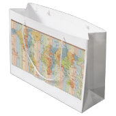 ワールドタイムゾーンの地図 ラージペーパーバッグ (裏面アングル)