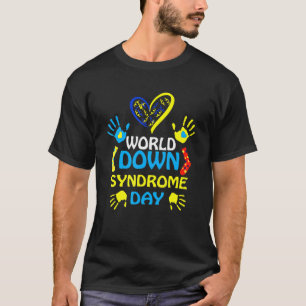 ワールドダウン症候群デイサポートおよび認識度3.21 Tシャツ