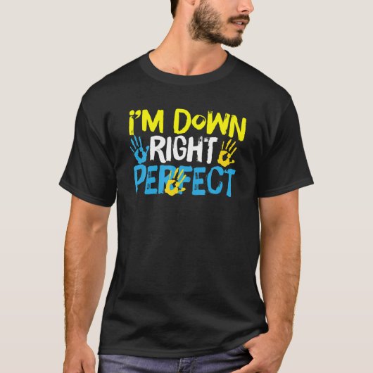 ワールドダウン症候群デイシャツ認識度子供へM Tシャツ (正面)