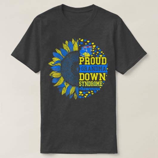 ワールドダウン症候群デー誇りを持った祖母トリソミー21 B Tシャツ (デザイン正面)