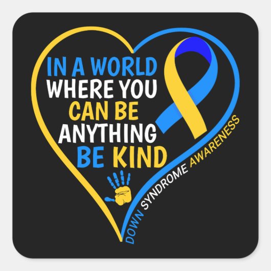 ワールドダウン症候群デー2023やさしいダウン症候群 スクエアシール (正面)