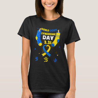 ワールドダウン症候群日3 21トリソミー21サポート Tシャツ