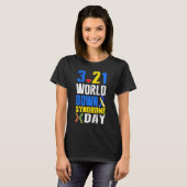 ワールドダウン症候群日3 21トリソミー21サポート Tシャツ (正面フル)