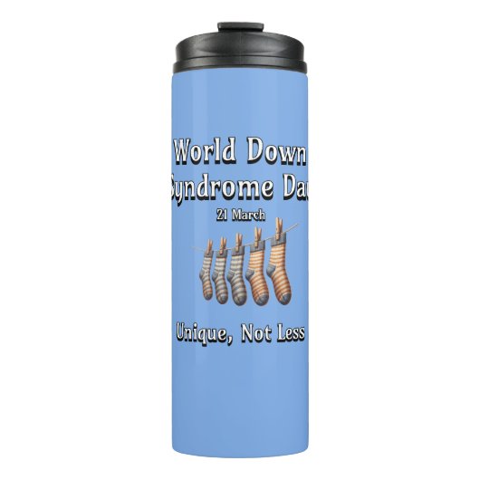 ワールドダウン症候群日。少ユニークない タンブラー (正面)