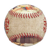 ワールドダディ最高のレッドブルーバーラップ2家族の写真 野球ボール (裏面)