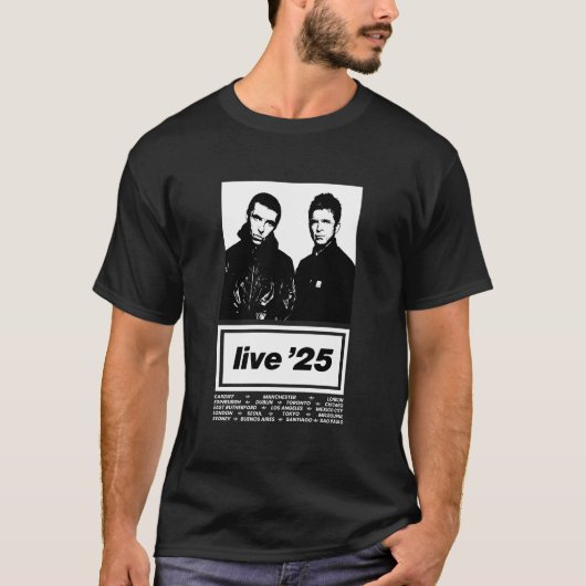 ワールドツアー - オアシス再結成ライブ 2025 Tシャツ (正面)