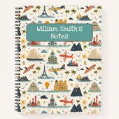 ワールドツアー＆トラベル　キッズ　バックトゥスクール ノートブック (正面)